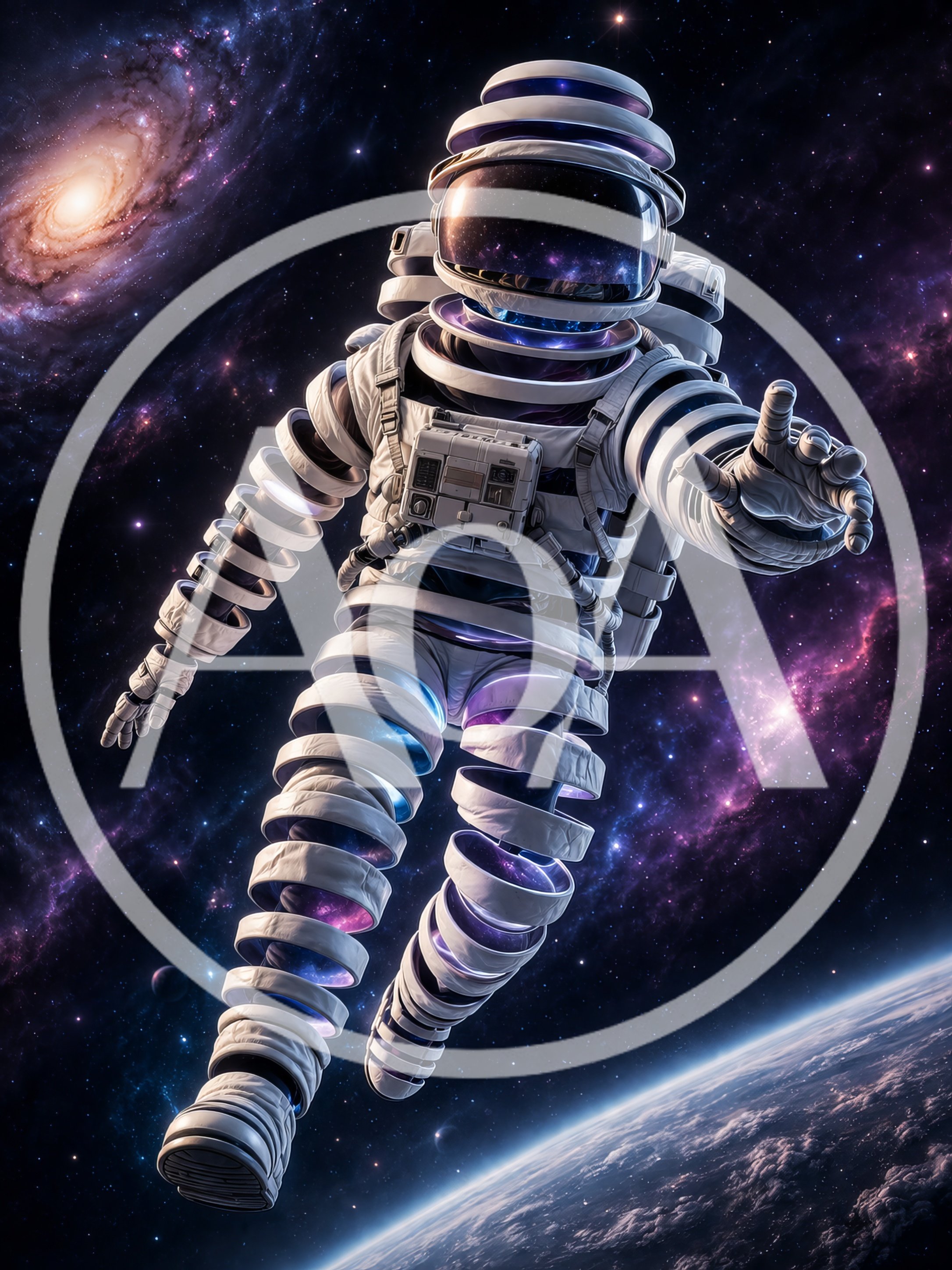 Surreal Astronaut Floating In Deep Space