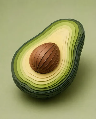Paper Craft Avocado Art Piece