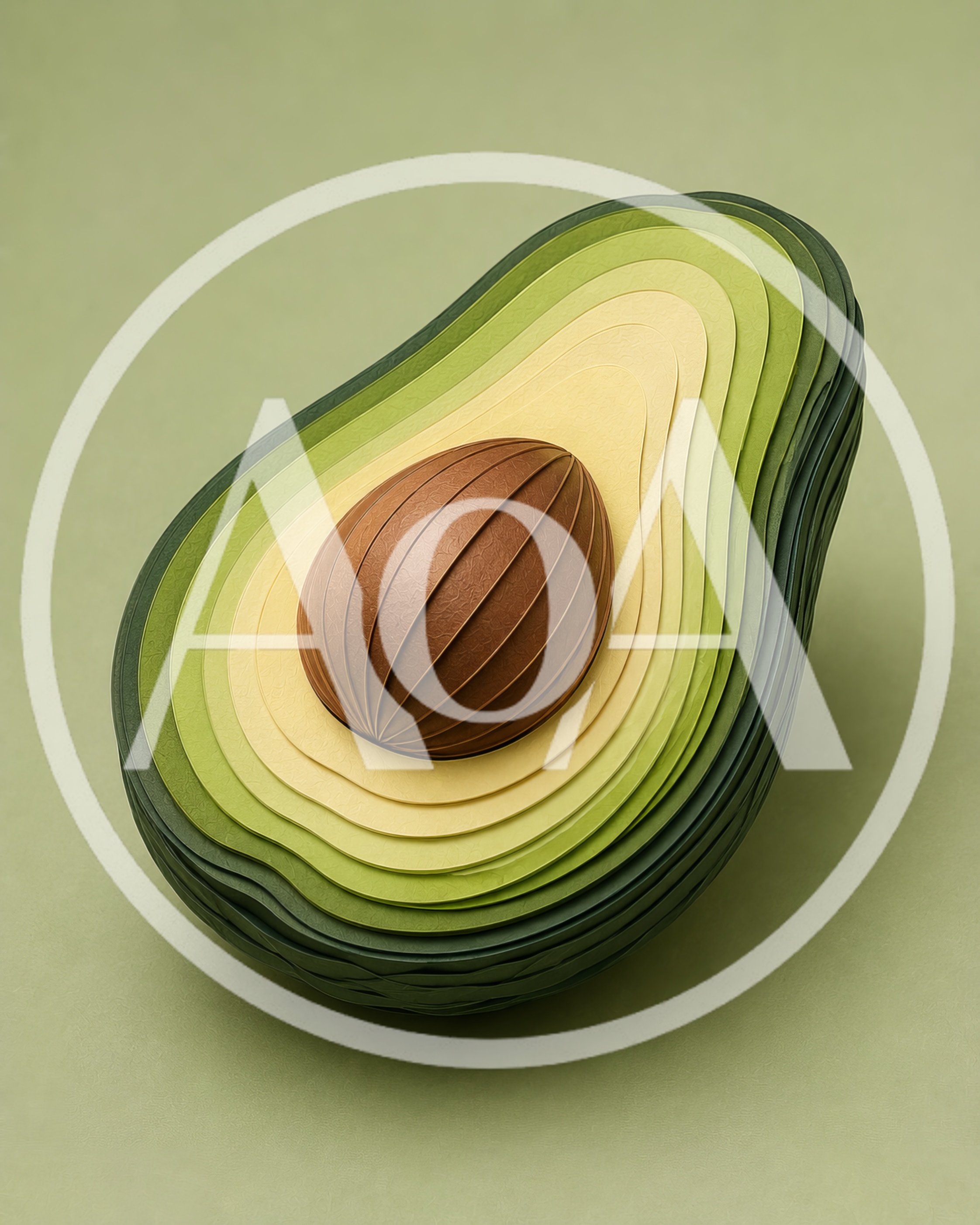 Paper Craft Avocado Art Piece