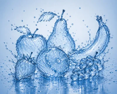 Water Splash Fruit Still Life Composition