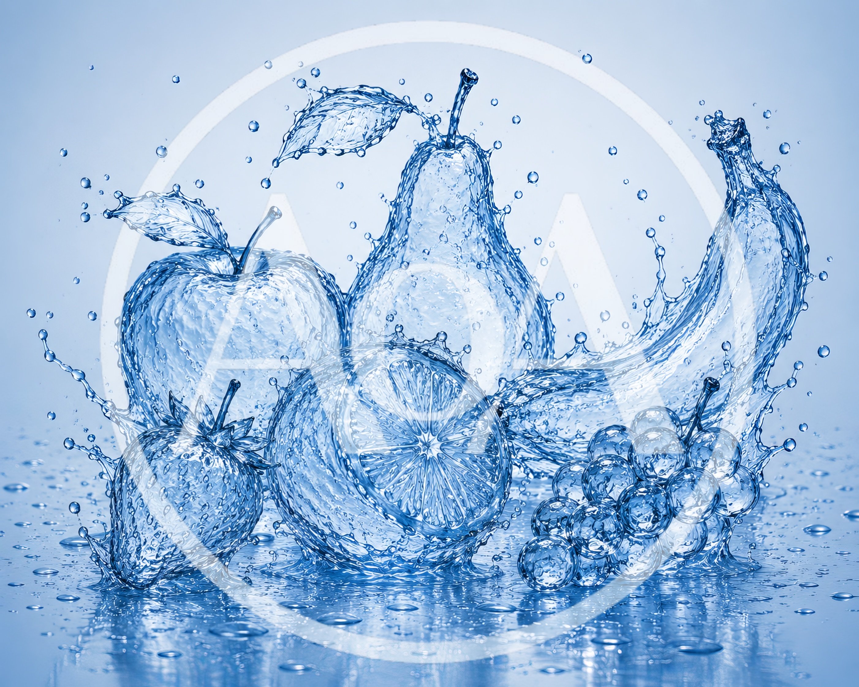 Water Splash Fruit Still Life Composition