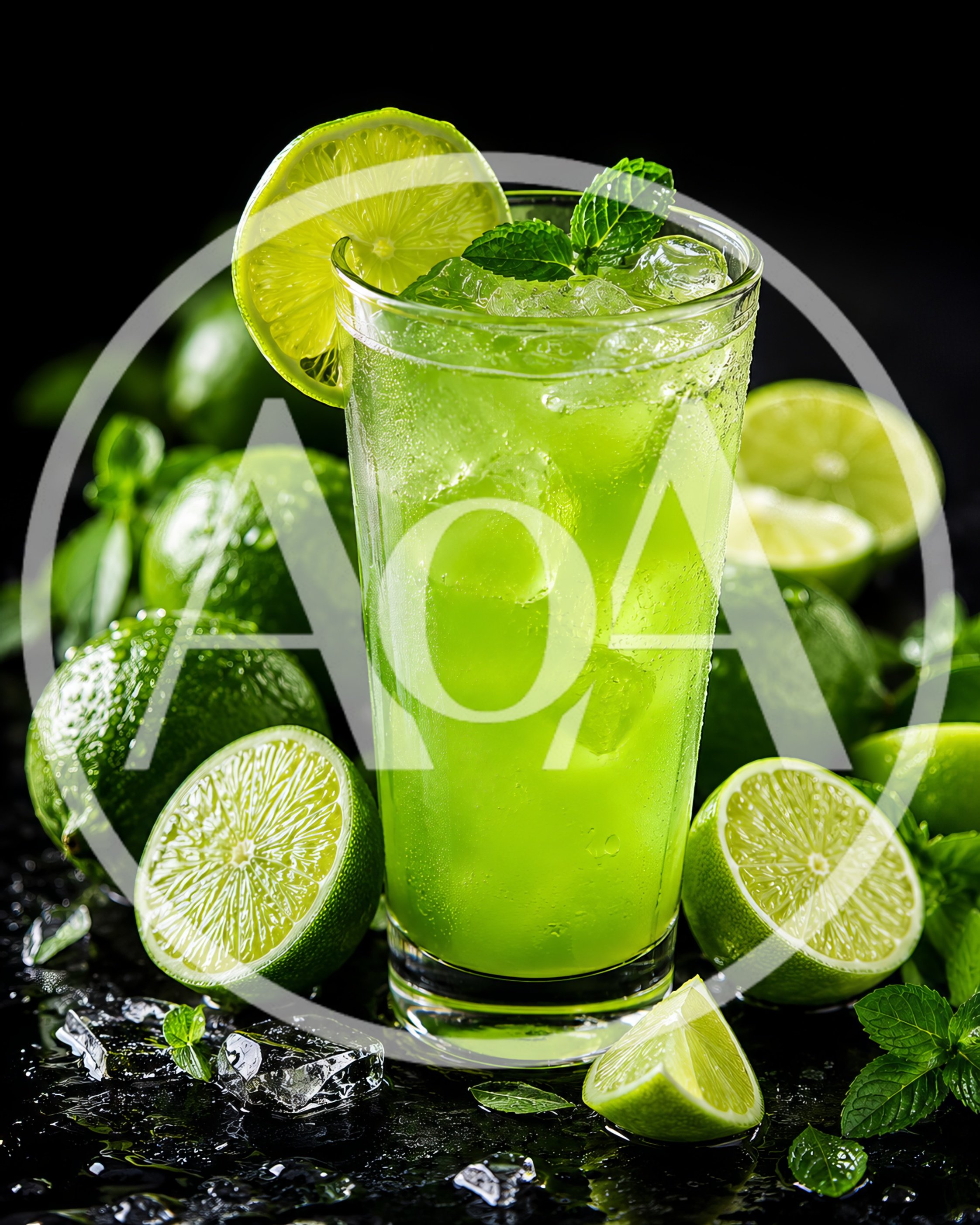 Refreshing Lime Mojito Cocktail With Fresh Mint