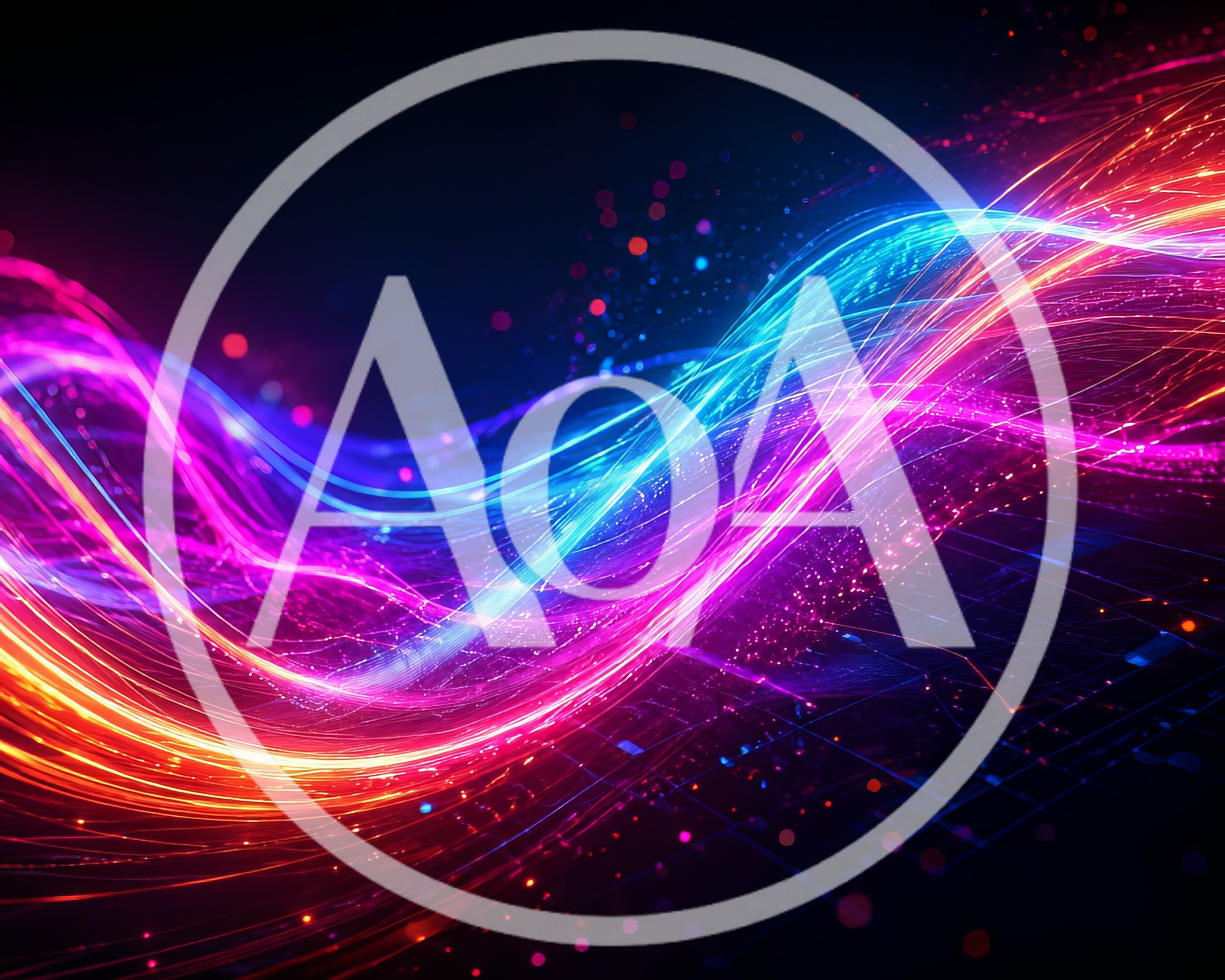 Abstract Digital Data Flow With Neon Light Waves