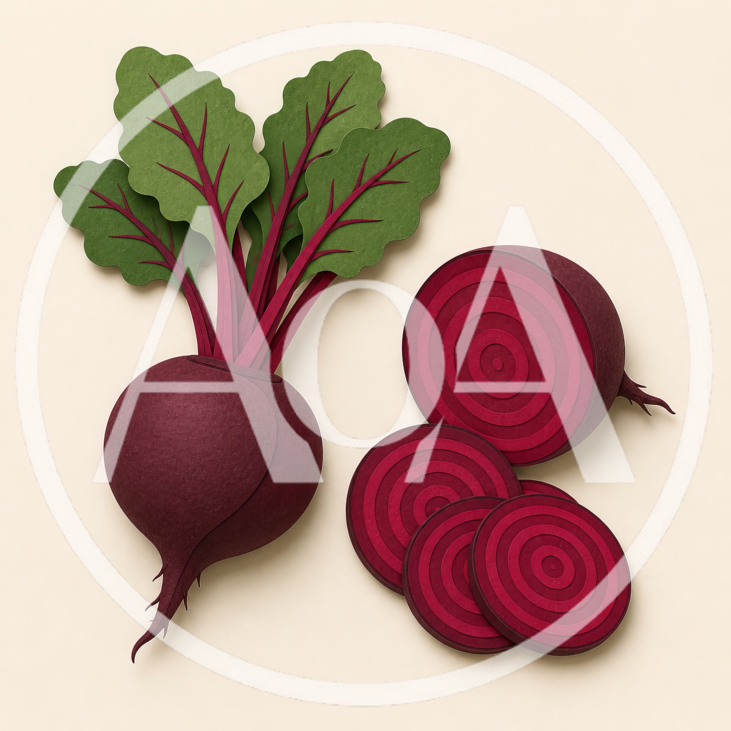 Paper Craft Beetroot With Sliced Beetroot Pieces