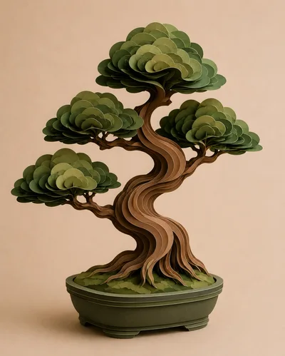 Paper Craft Bonsai Tree Sculpture