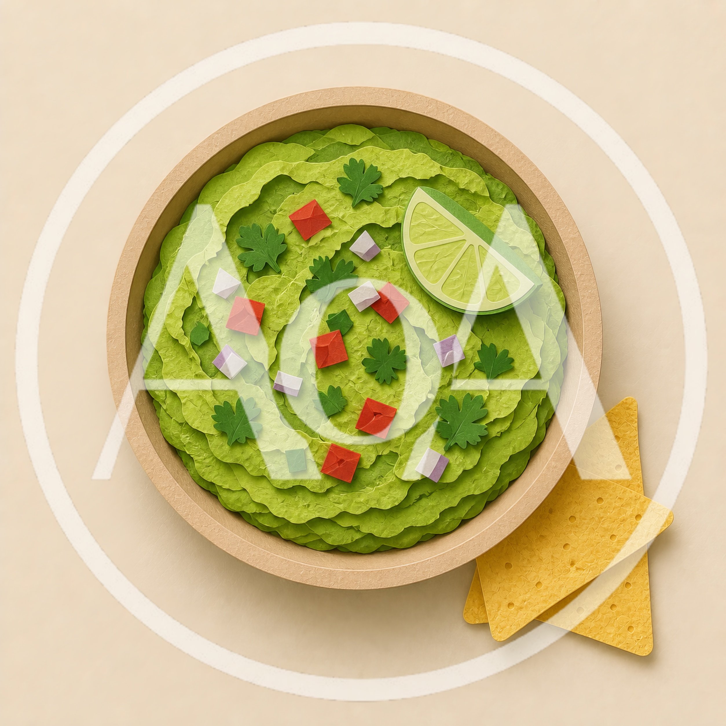 Paper Craft Guacamole Bowl With Tortilla Chips