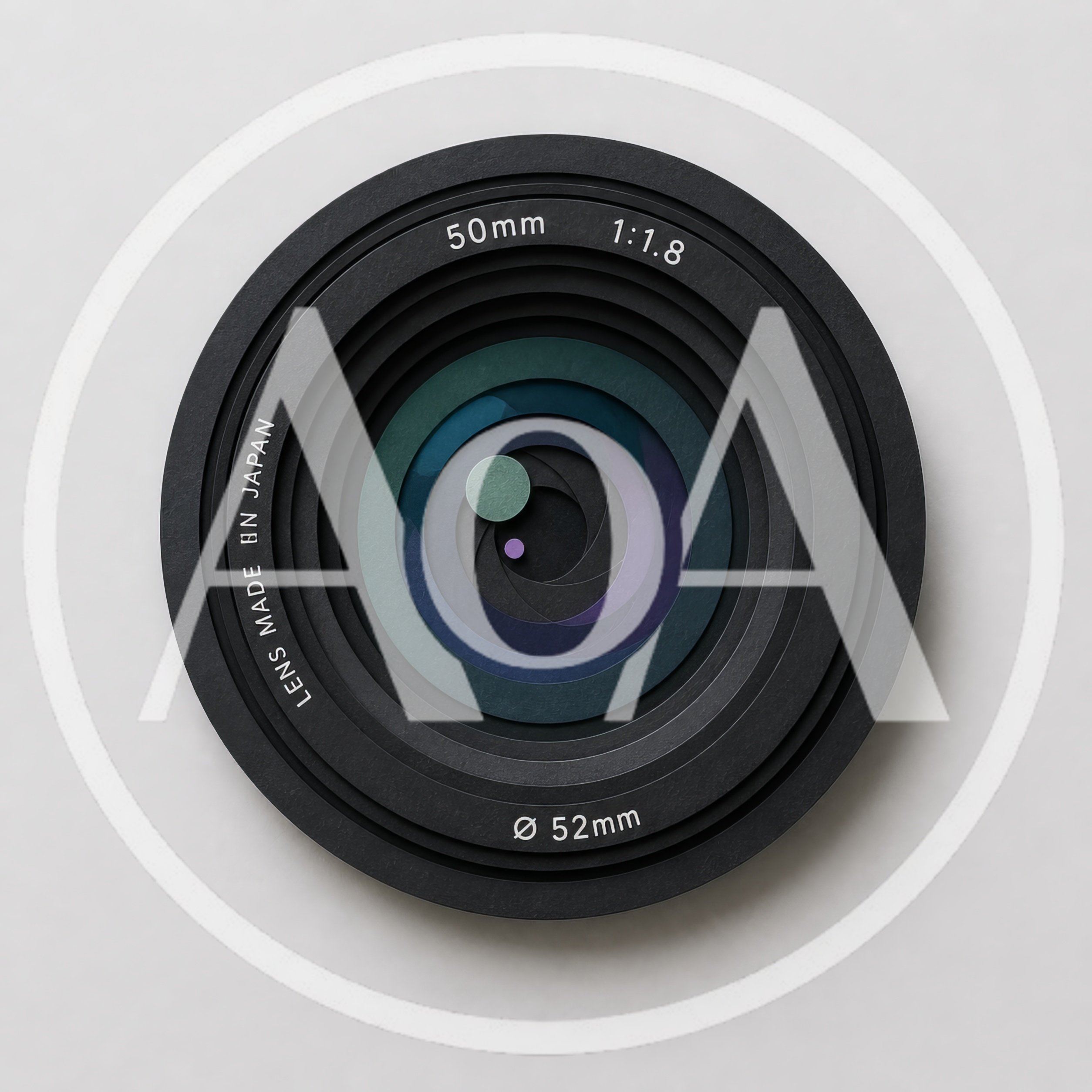 Minimalist Paper Cutout Camera Lens Illustration