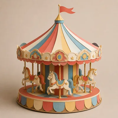 Vintage Style Paper Carousel Toy