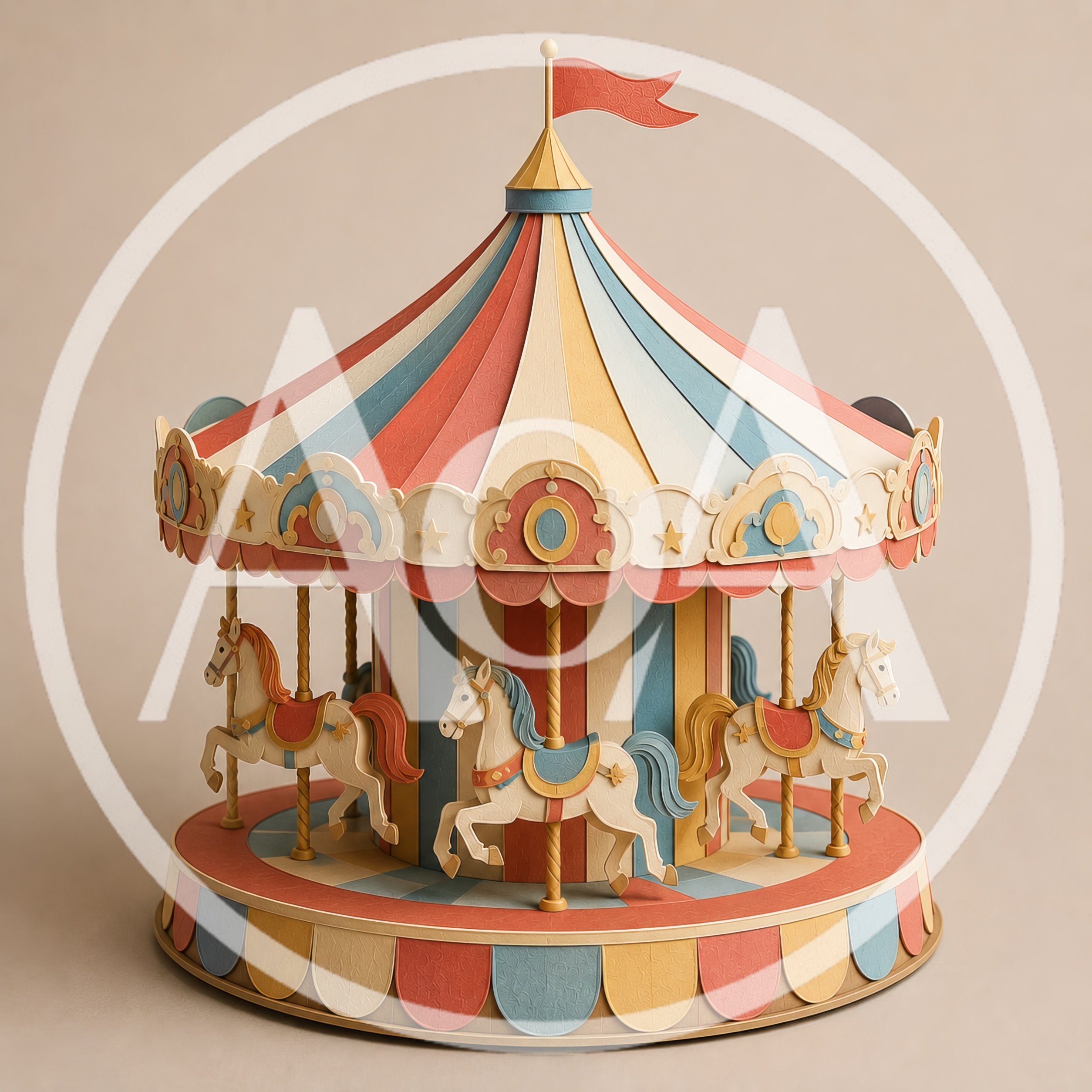 Vintage Style Paper Carousel Toy