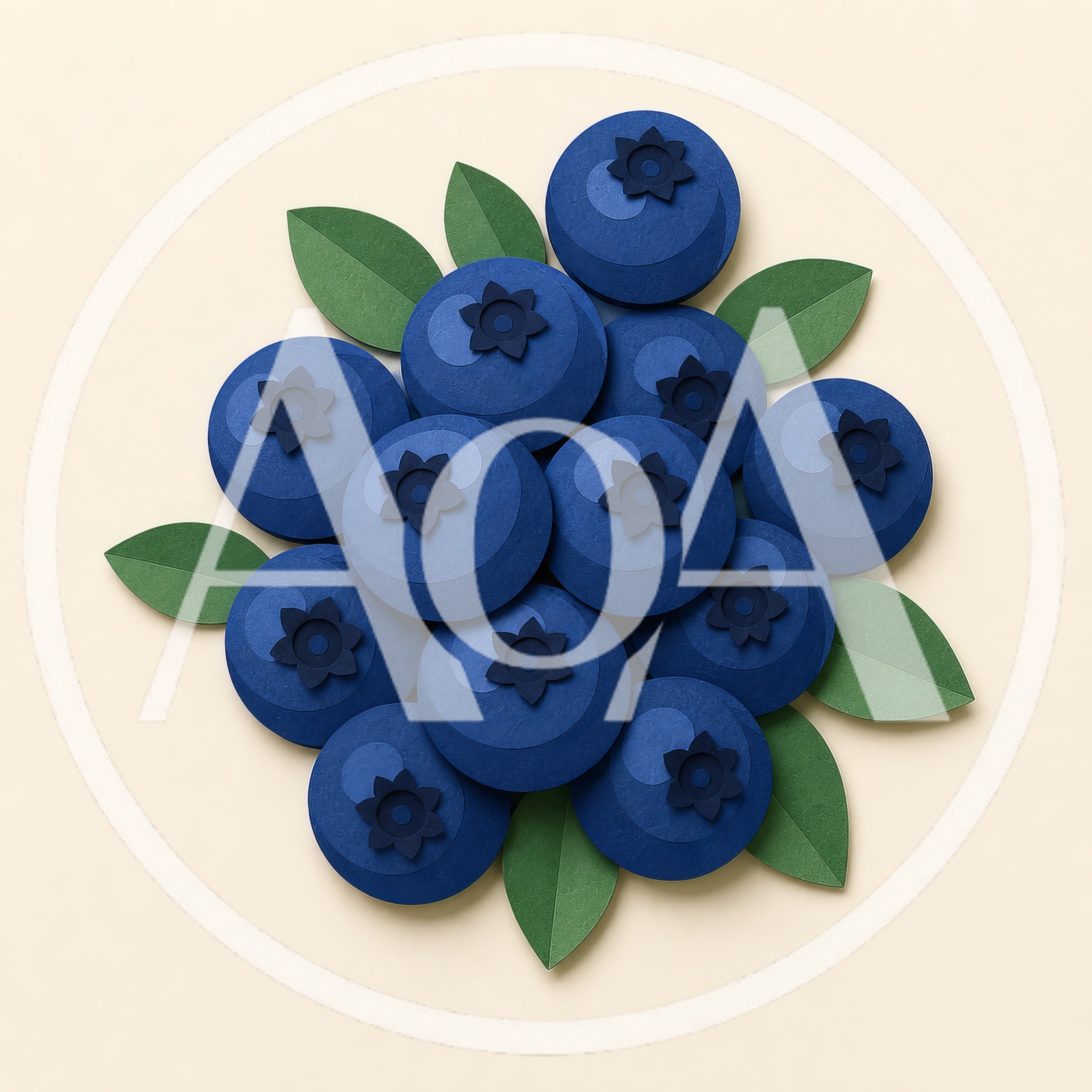 Paper Craft Blueberry Cluster Illustration