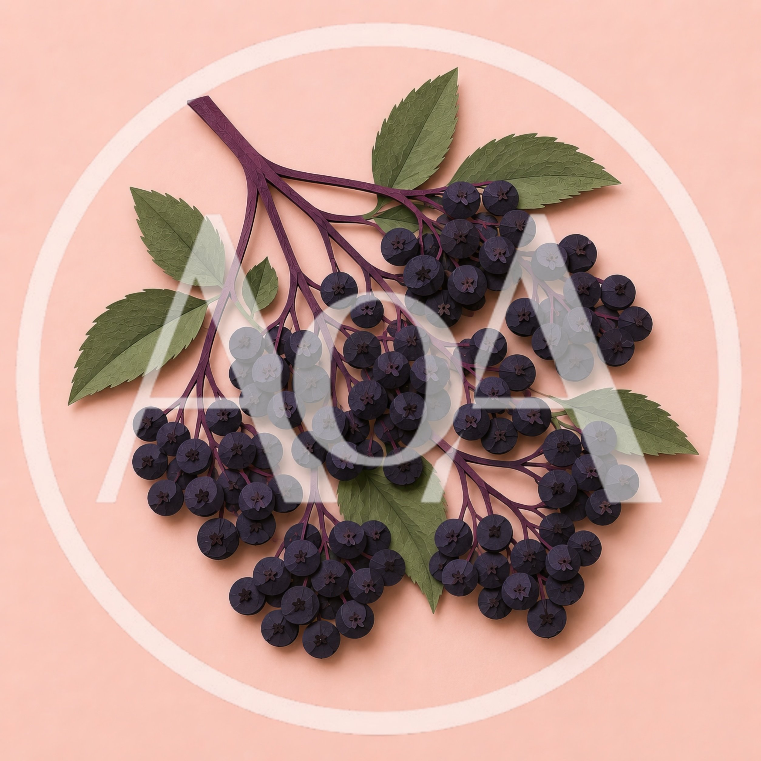 Paper Cutout Illustration Of Elderberry Branch
