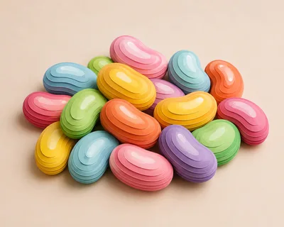 Colorful Paper Craft Jelly Bean Candy Pile
