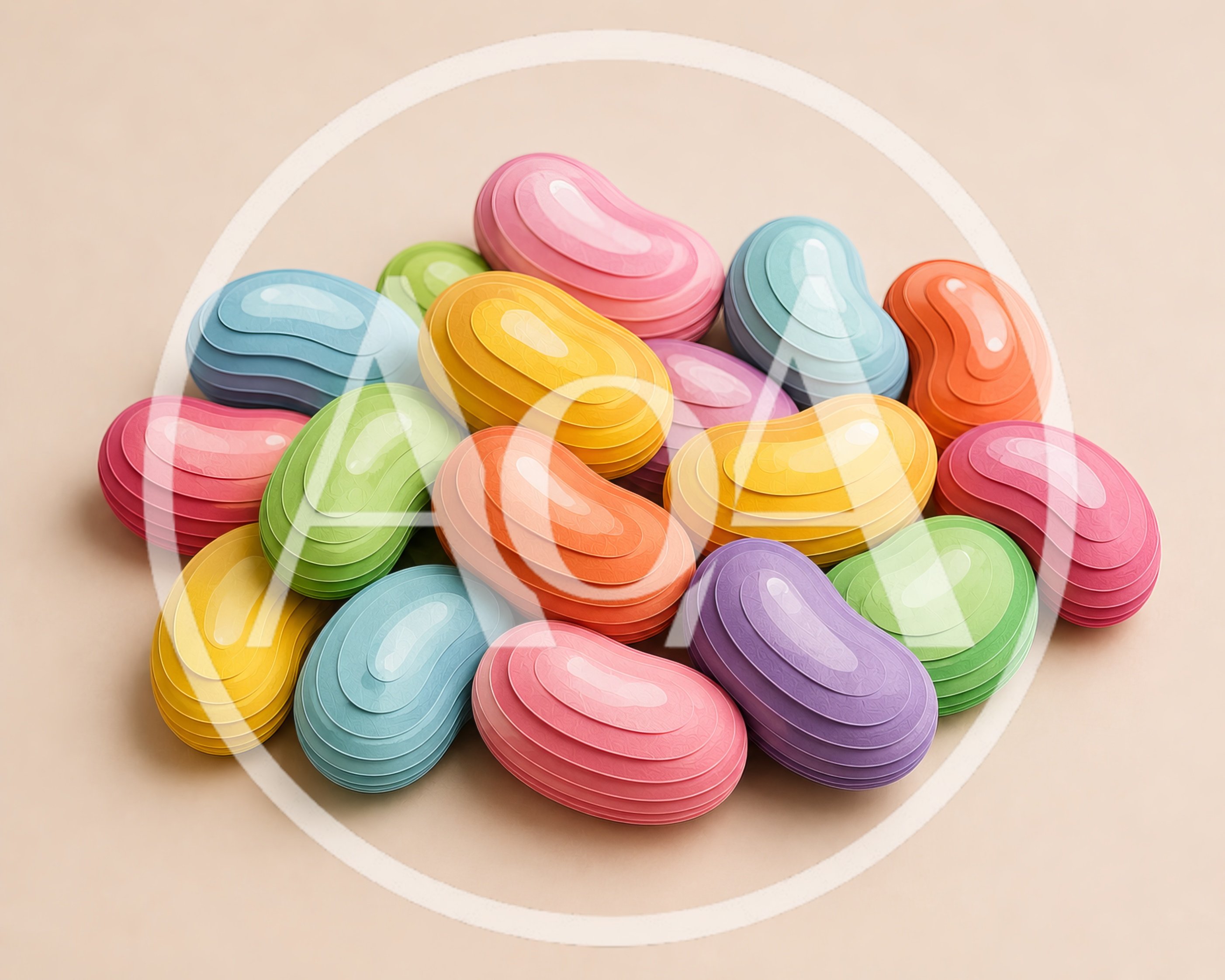 Colorful Paper Craft Jelly Bean Candy Pile