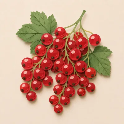 Paper Cutout Illustration Of Red Currants