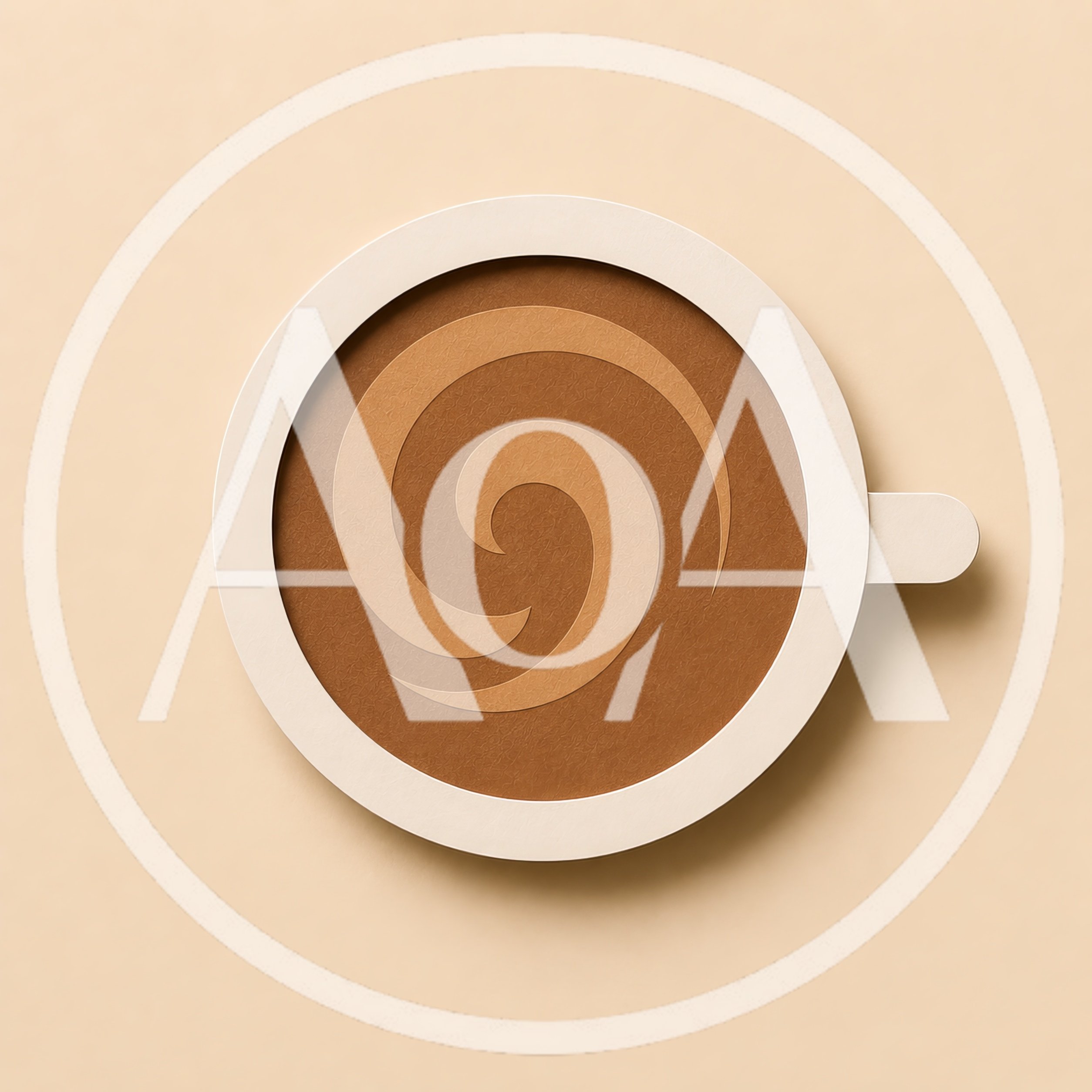 Minimalist Paper Cutout Coffee Cup Illustration