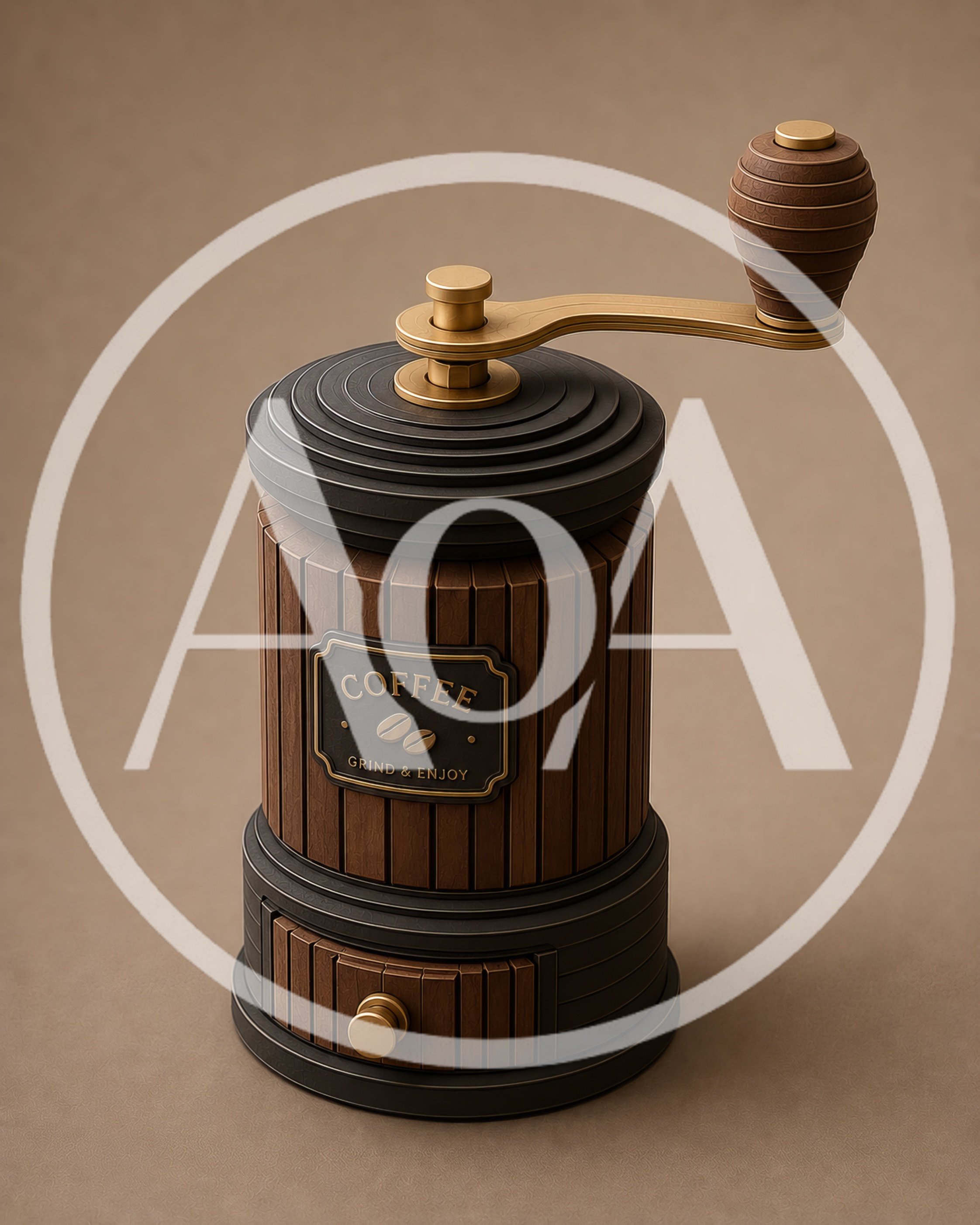Vintage Wooden Manual Coffee Grinder