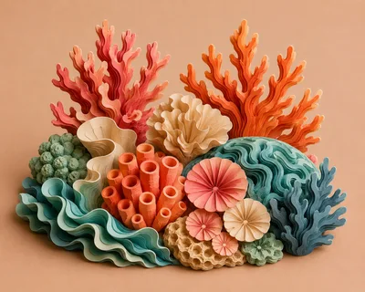 Paper Craft Coral Reef Sculpture