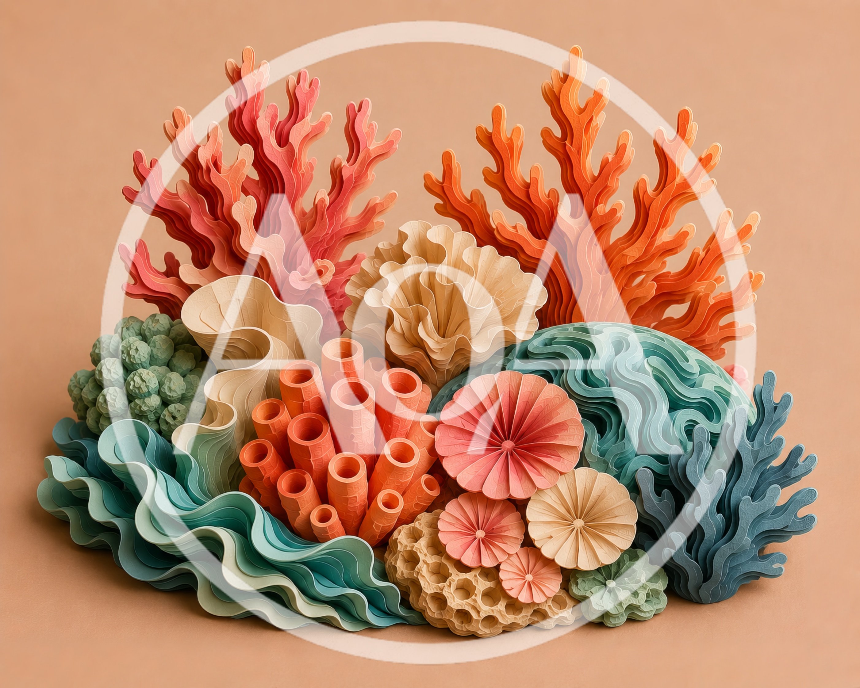 Paper Craft Coral Reef Sculpture