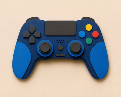 Paper Craft Style Video Game Controller Illustration