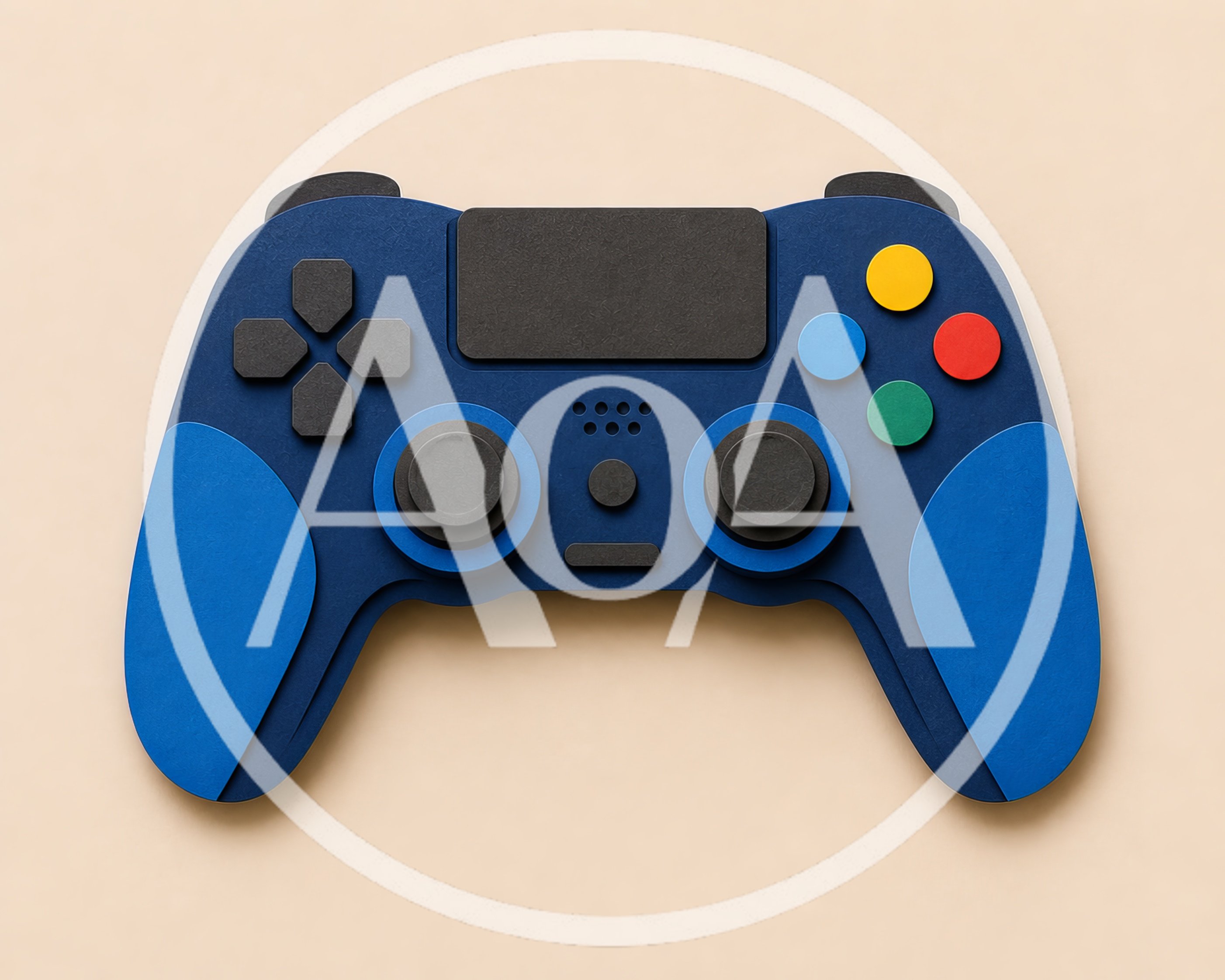 Paper Craft Style Video Game Controller Illustration
