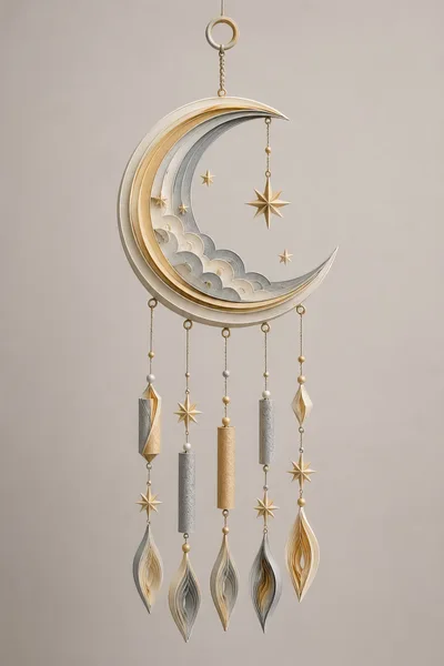 Decorative Hanging Crescent Moon Mobile Ornament