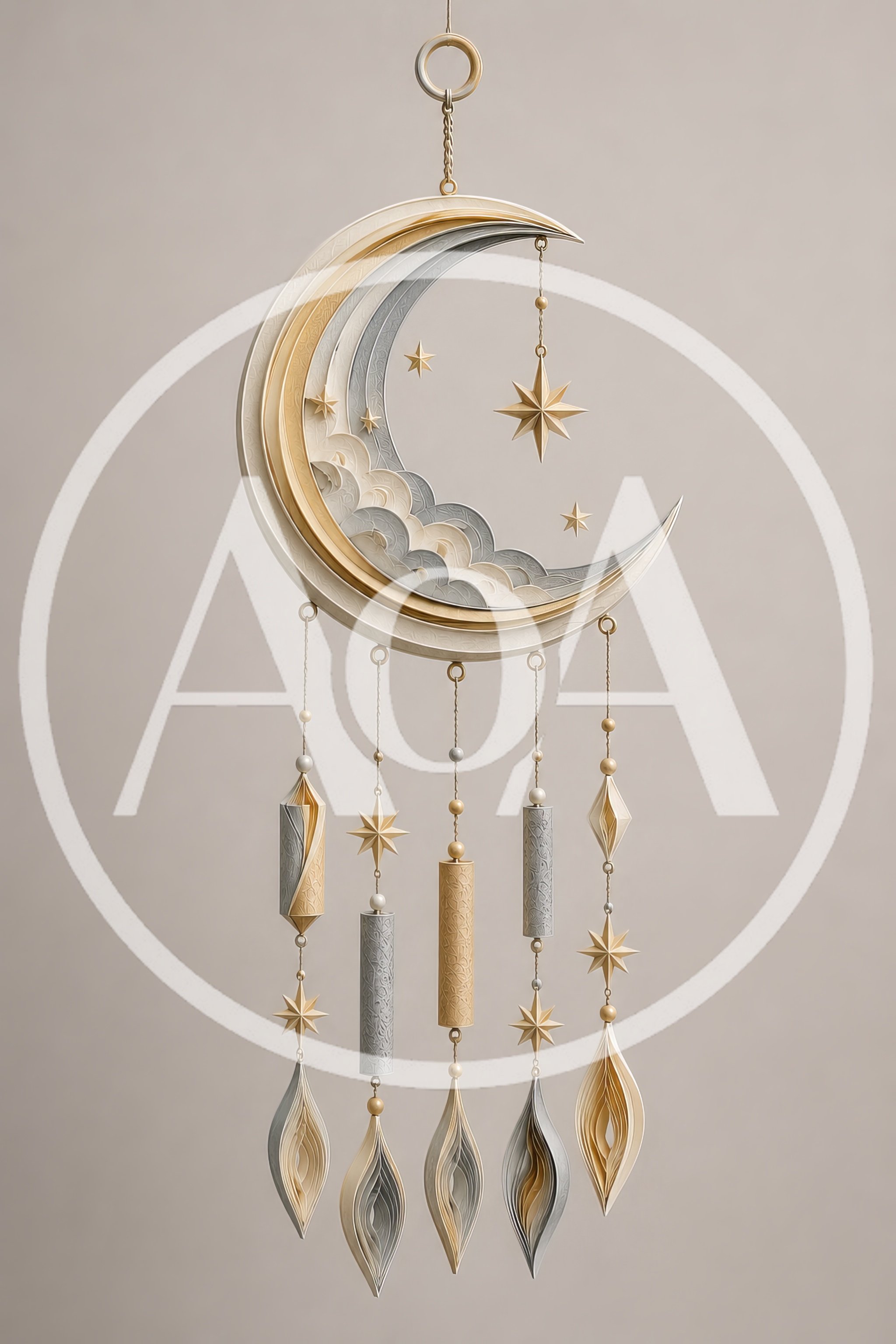 Decorative Hanging Crescent Moon Mobile Ornament