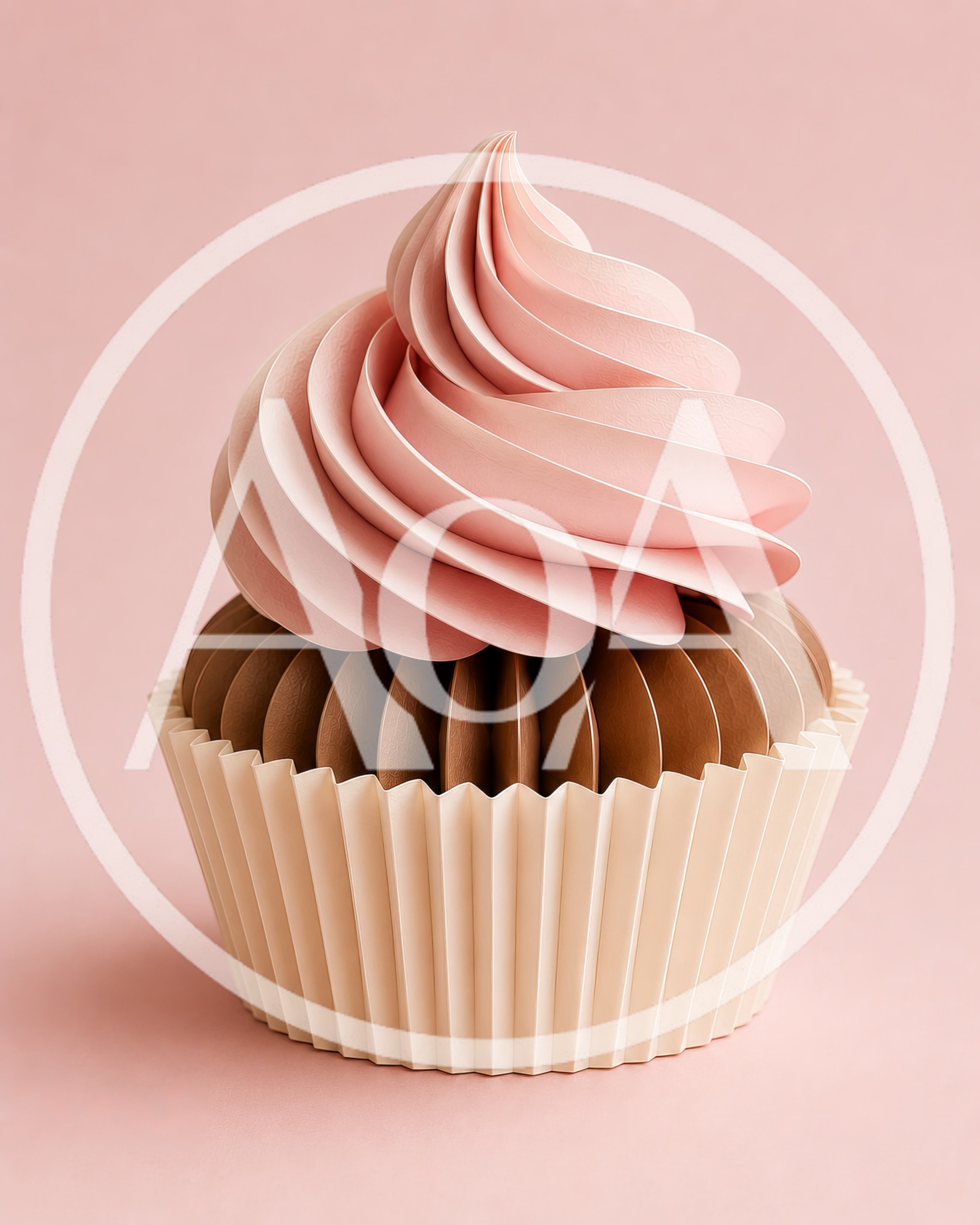 Paper Craft Cupcake With Pink Frosting