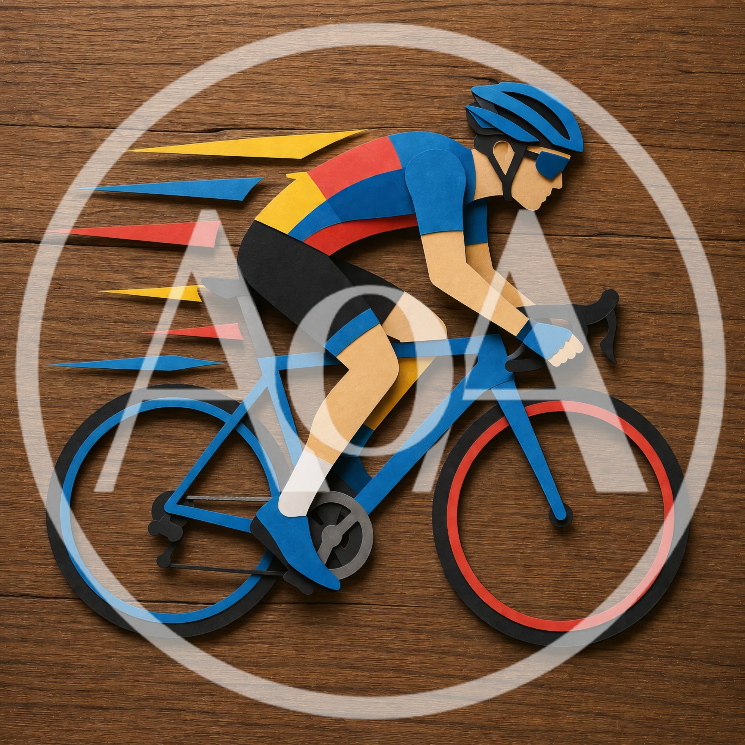 Paper Cutout Illustration Of A Professional Cyclist