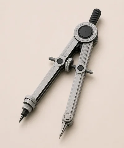 Professional Drafting Compass On A Neutral Background
