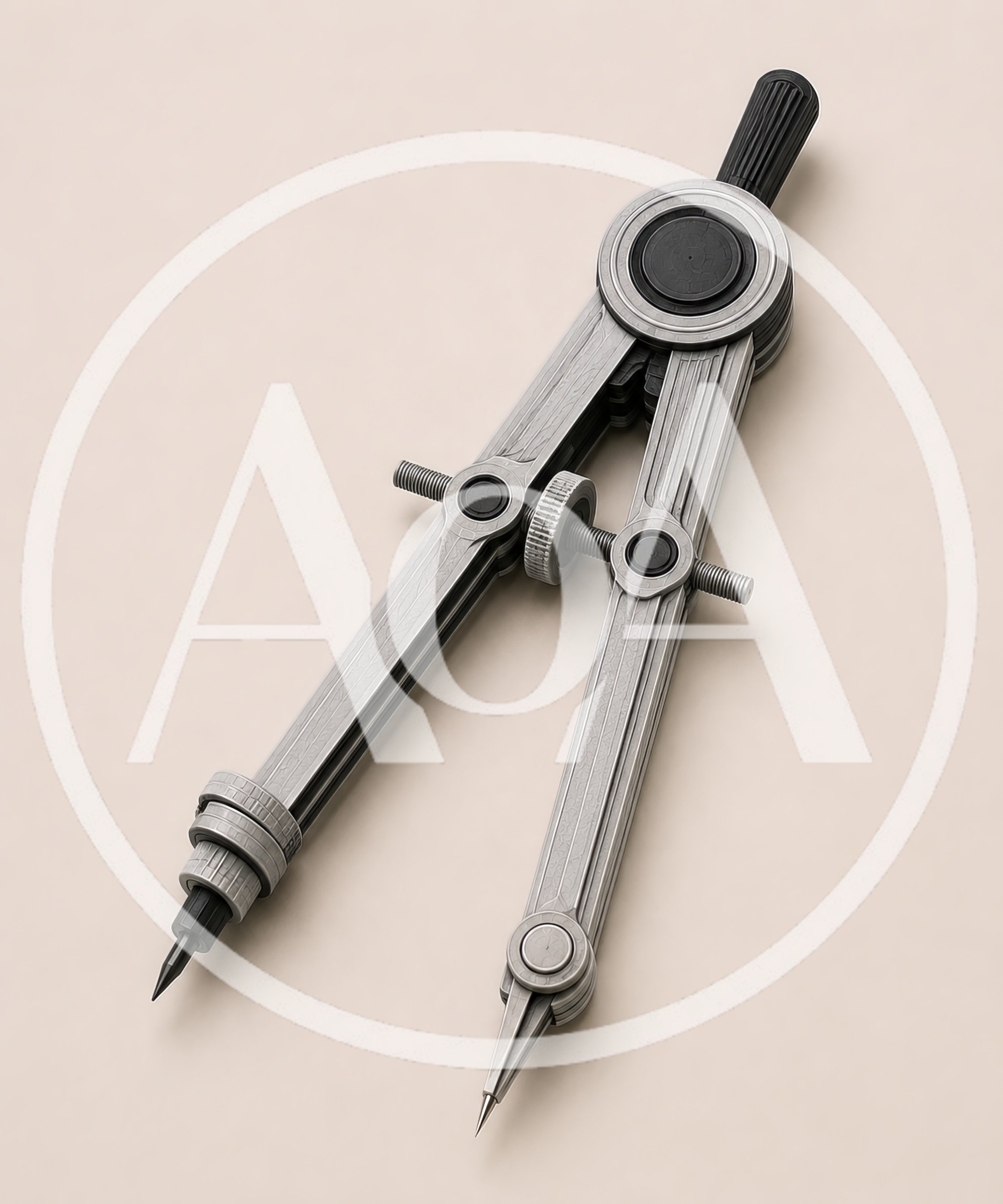 Professional Drafting Compass On A Neutral Background