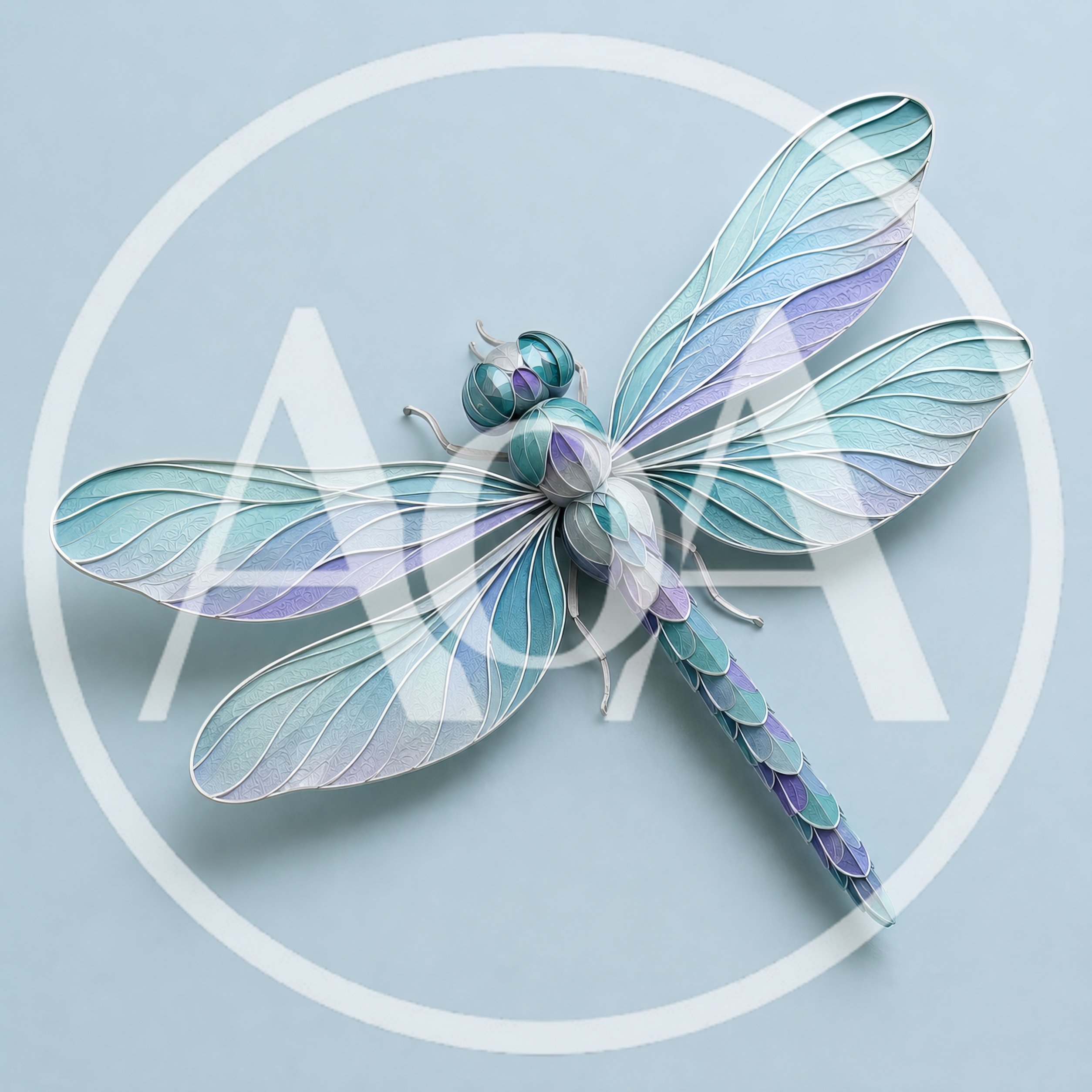 Artistic Dragonfly Sculpture With Intricate Blue And Purple Wings