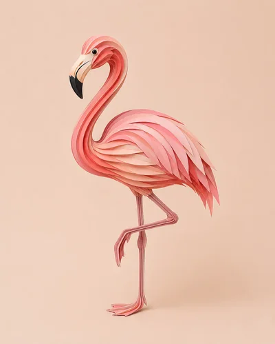 Paper Quilling Flamingo Art Sculpture