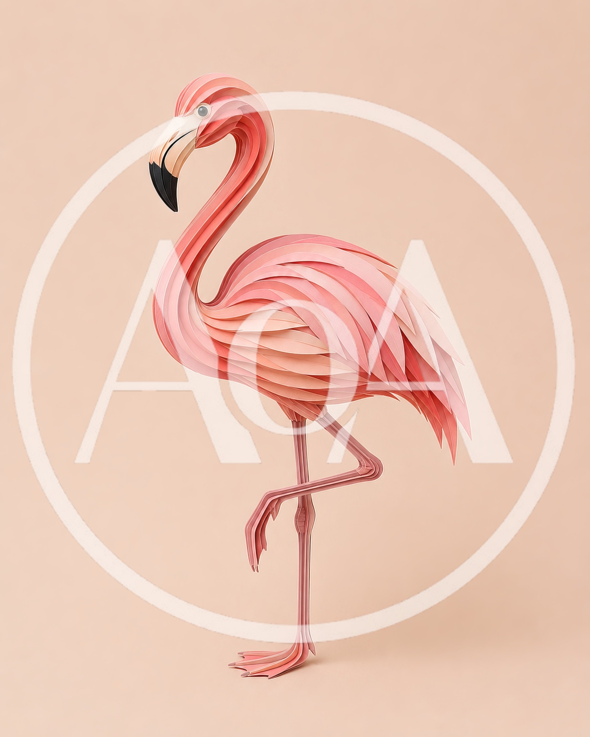 Paper Quilling Flamingo Art Sculpture