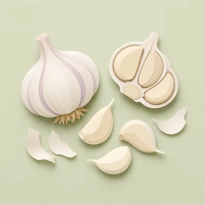 Paper Craft Garlic Bulb And Cloves