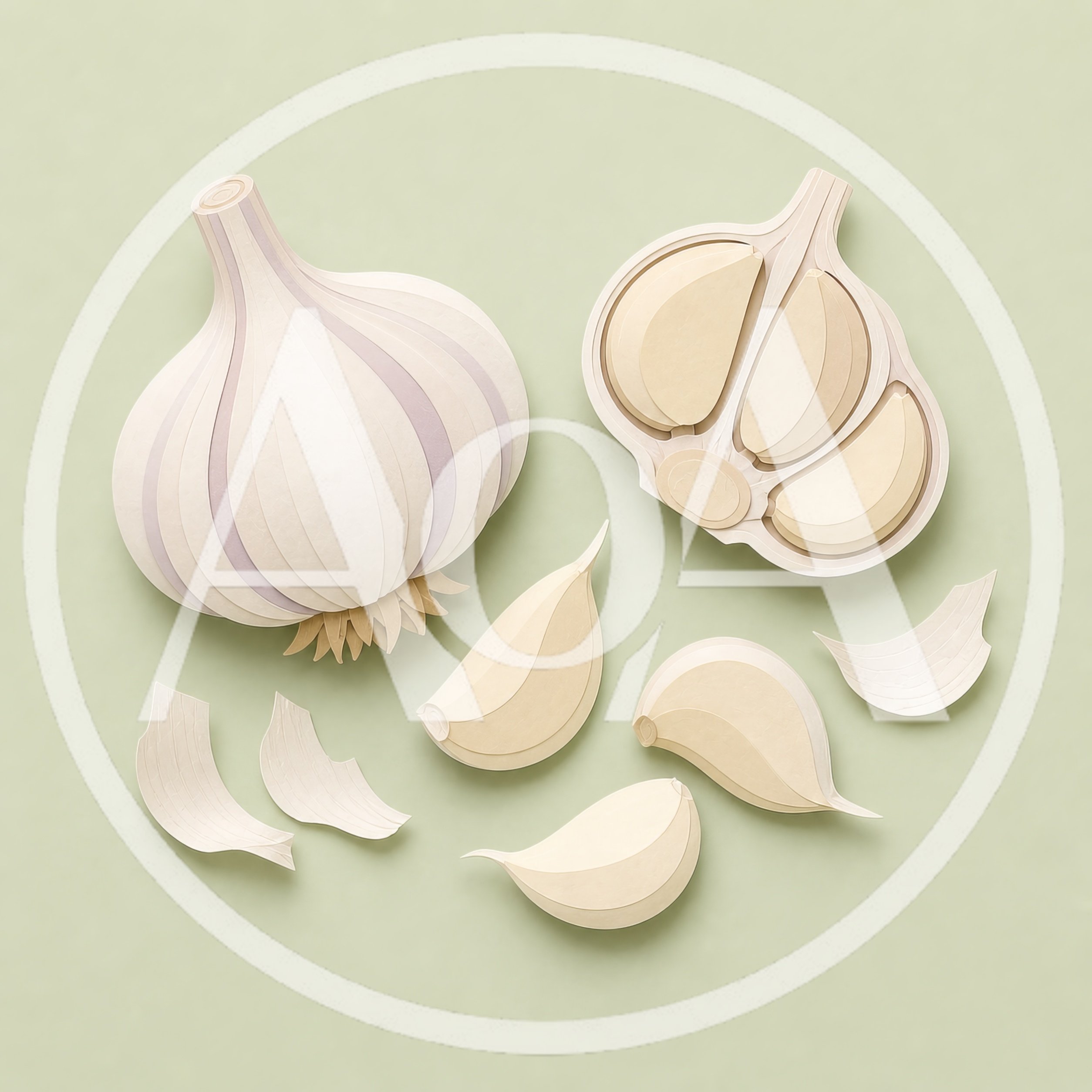 Paper Craft Garlic Bulb And Cloves