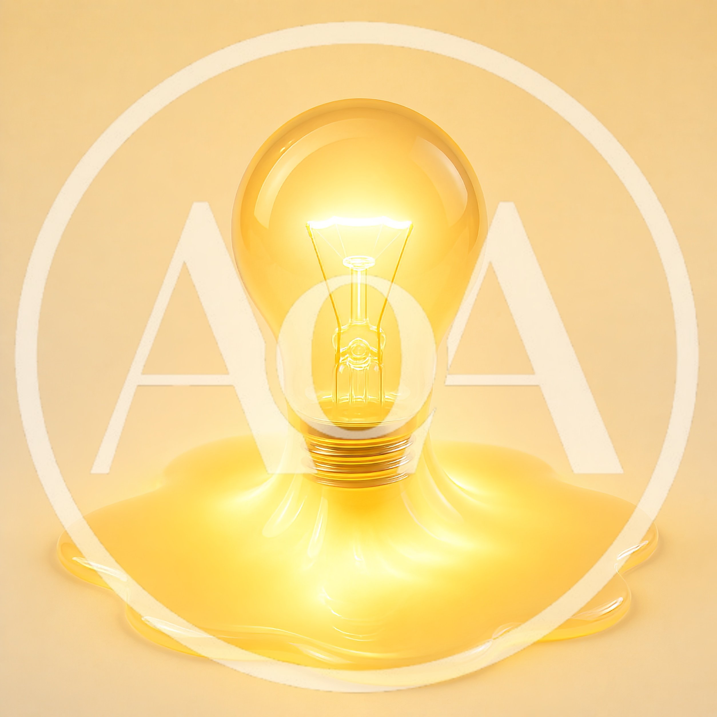 Melting Glowing Light Bulb On Solid Background