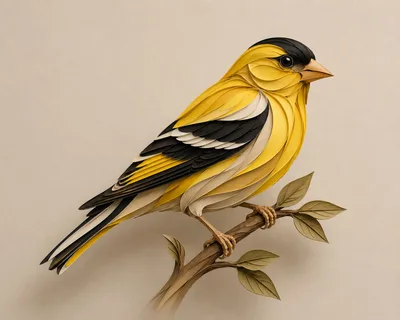 Paper Quilling Art Of An American Goldfinch