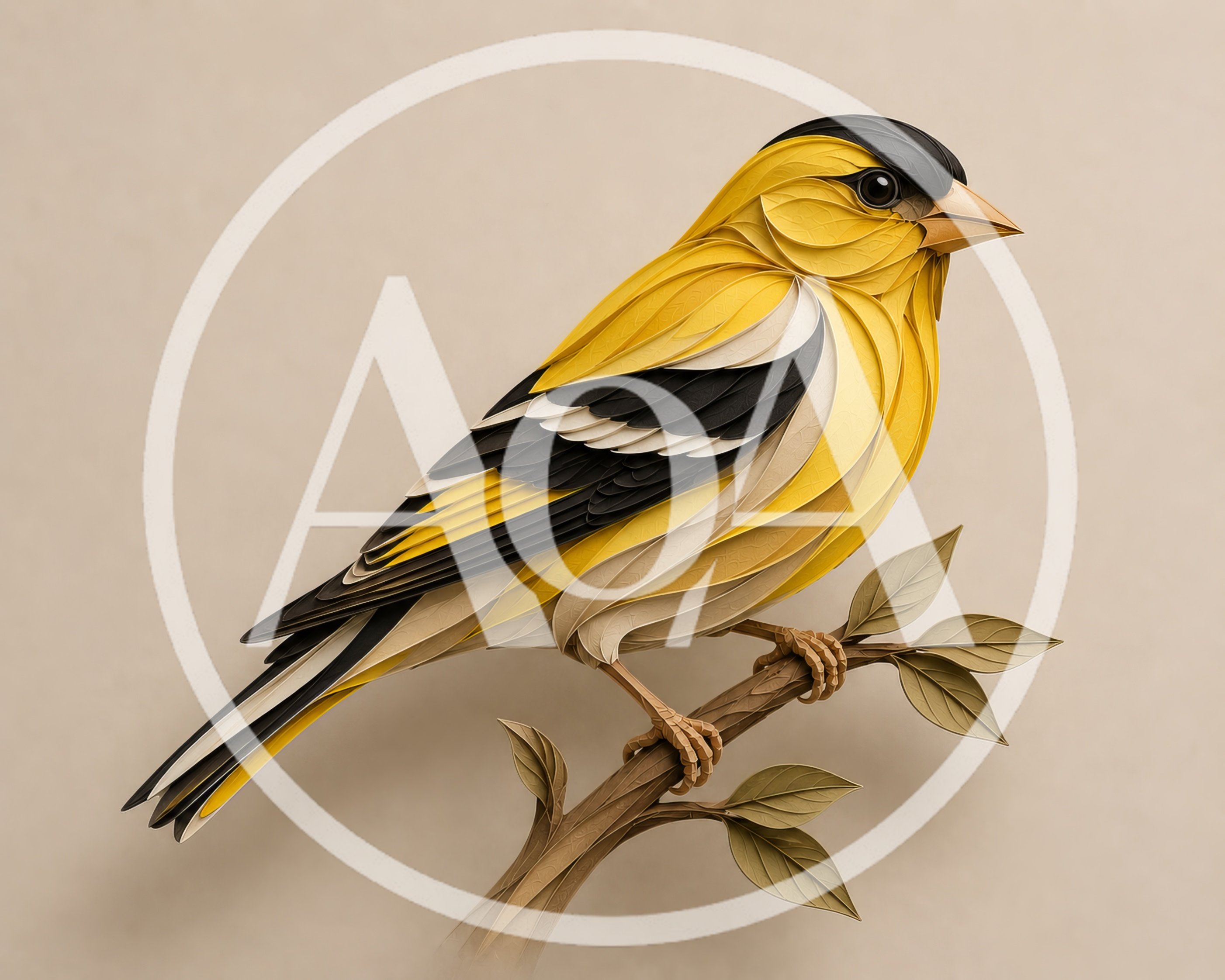 Paper Quilling Art Of An American Goldfinch