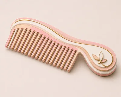 Elegant Pink And Gold Decorative Hair Comb