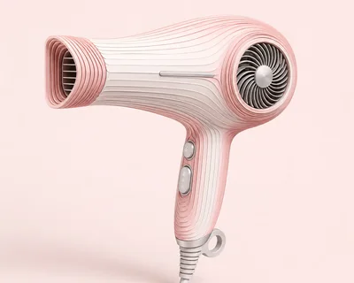 Modern Pink And White Layered Hair Dryer