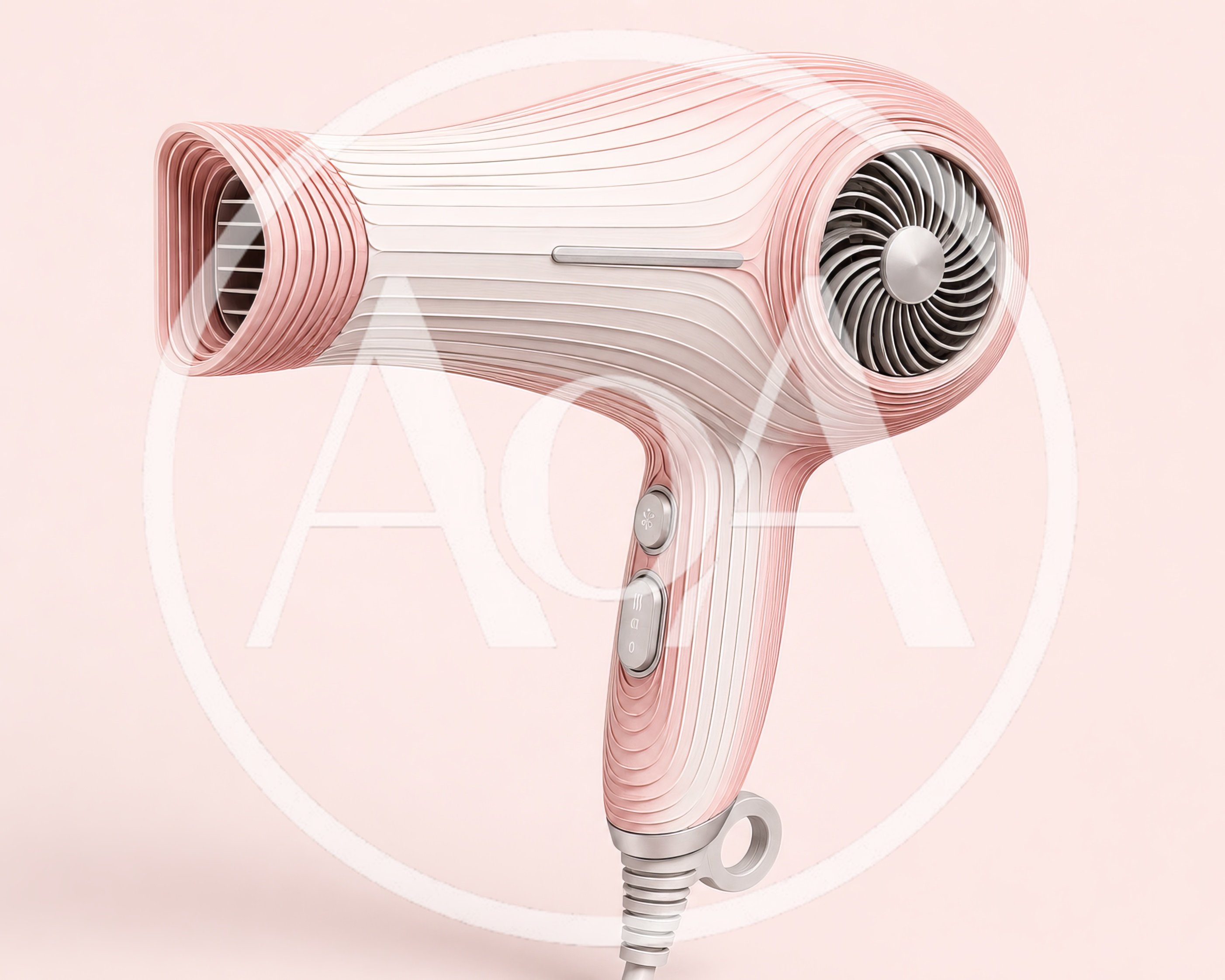 Modern Pink And White Layered Hair Dryer