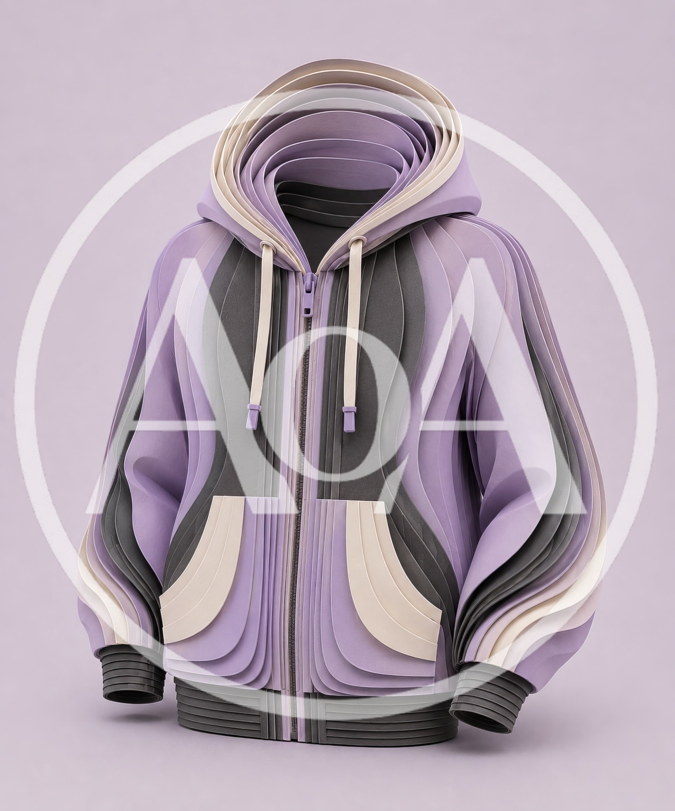 Layered Paper Cutout Style Hoodie Illustration
