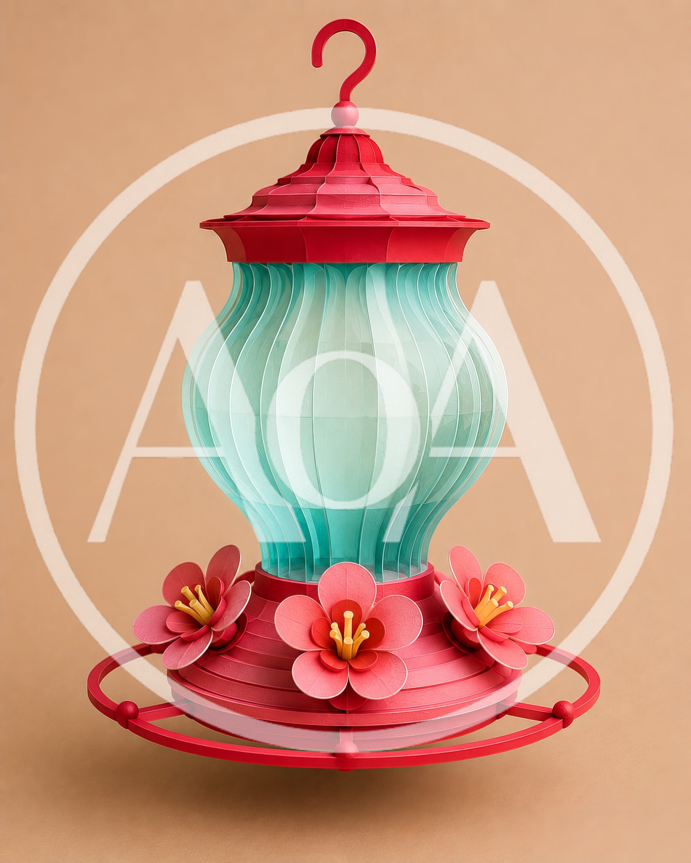 Decorative Hummingbird Feeder With Floral Accents