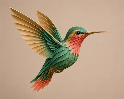 Paper Quilling Hummingbird Art Sculpture