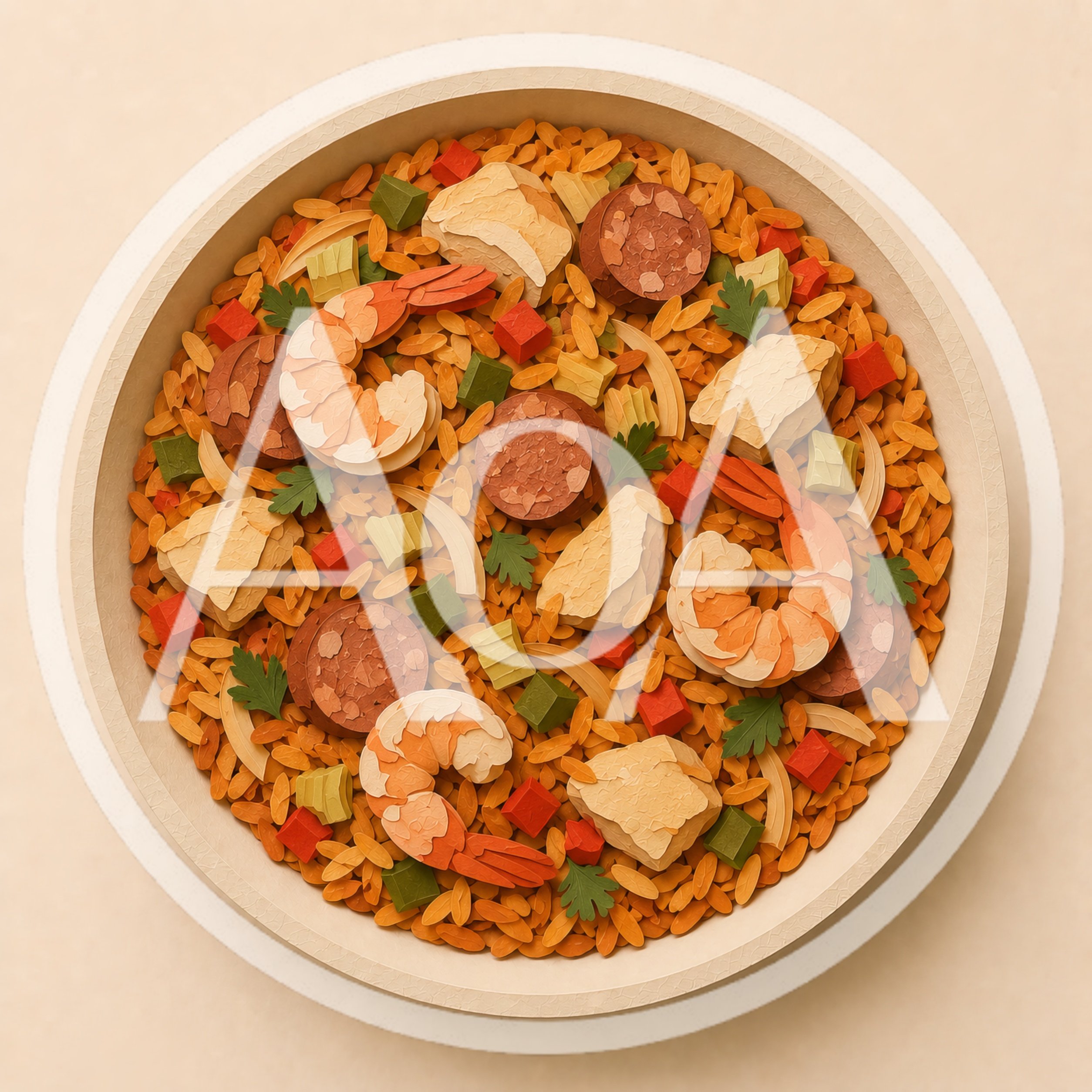 Paper Craft Illustration Of A Paella Dish