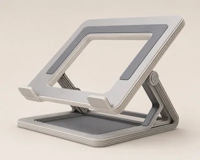 Adjustable Aluminum Laptop Stand On Neutral Background
