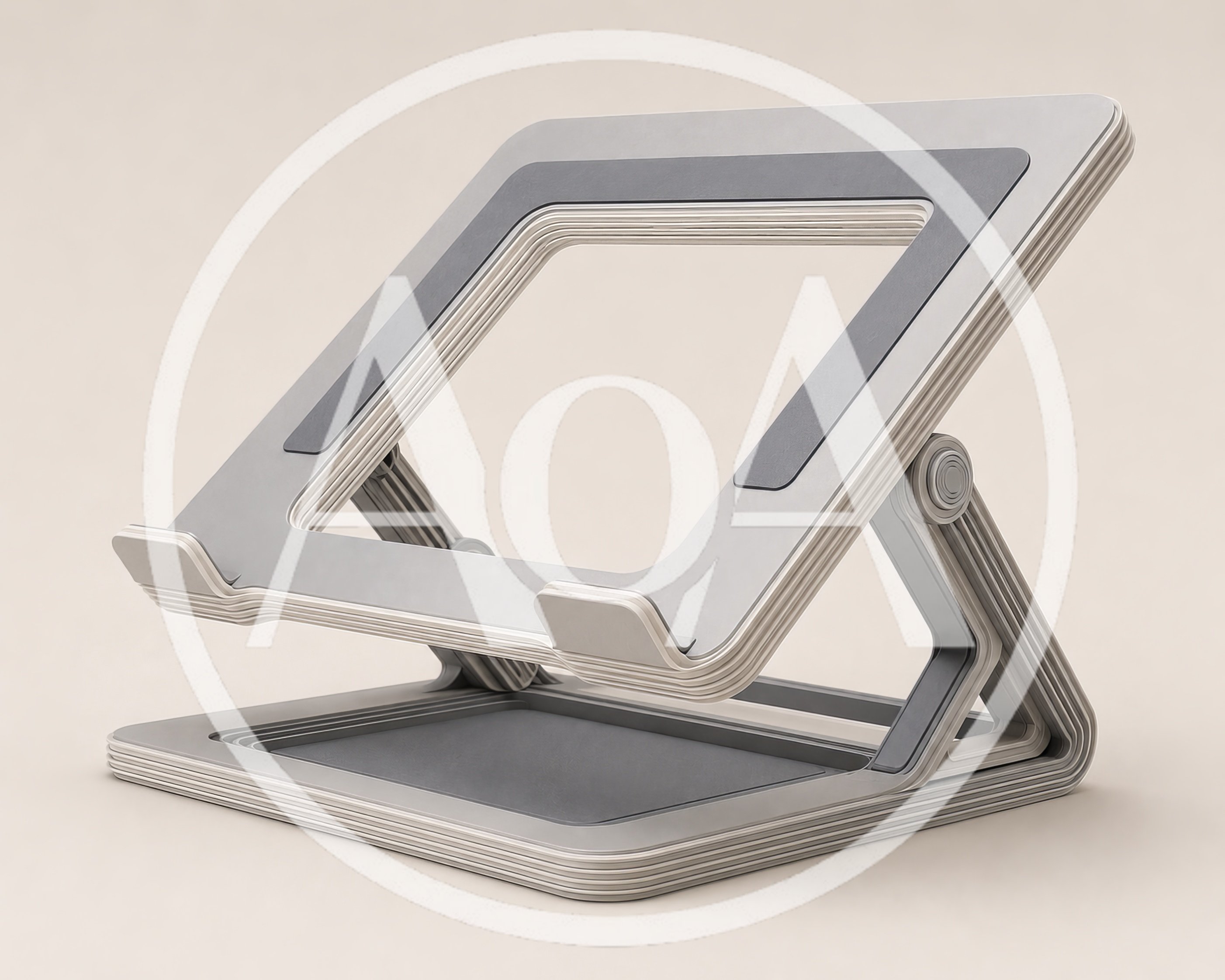 Adjustable Aluminum Laptop Stand On Neutral Background