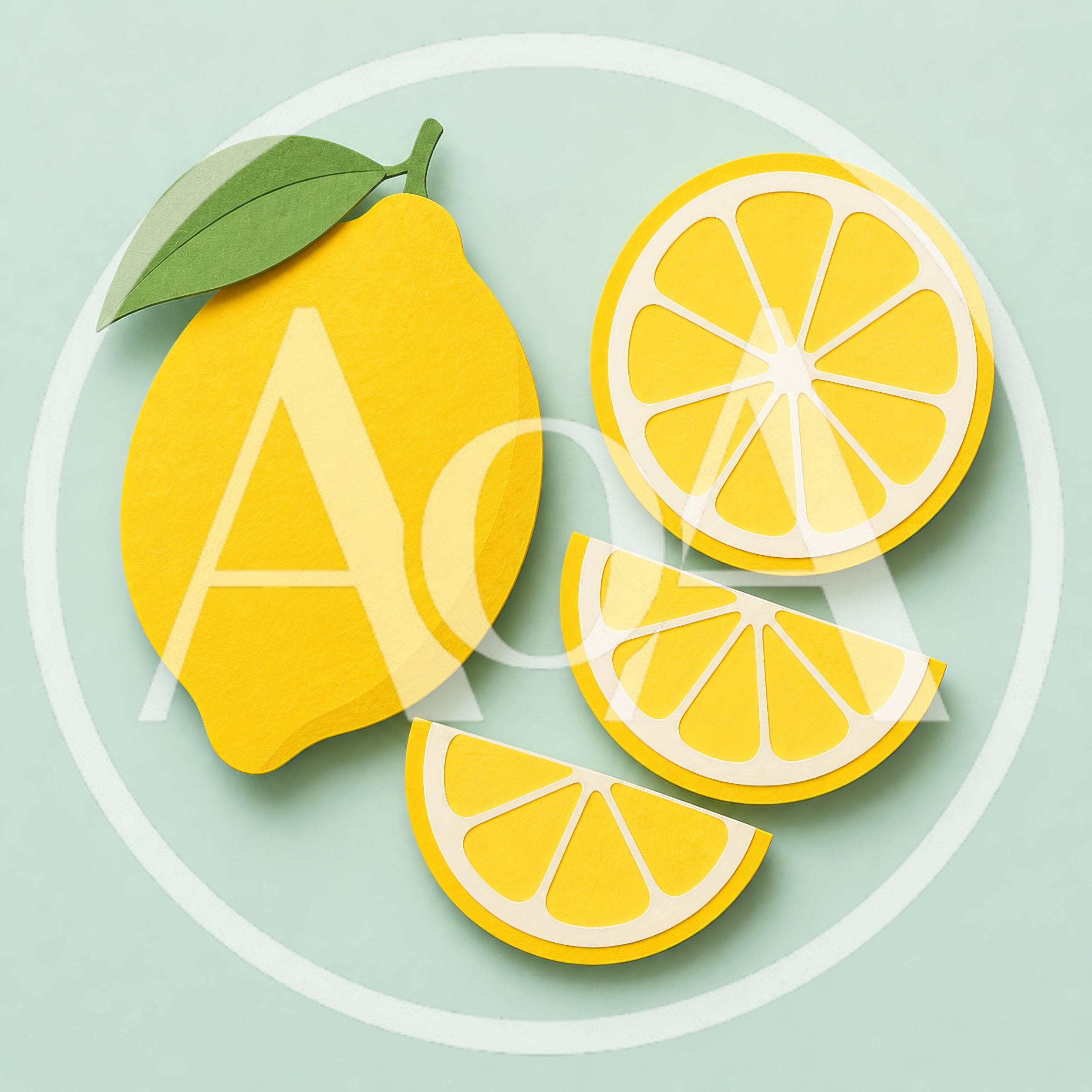 Paper Craft Lemon Fruit Illustration