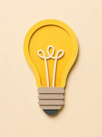 Paper Cutout Light Bulb Illustration