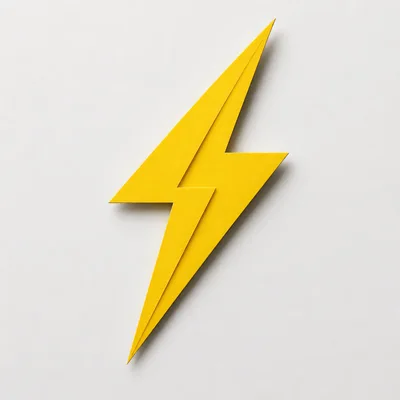 Yellow Lightning Bolt Icon On White Background